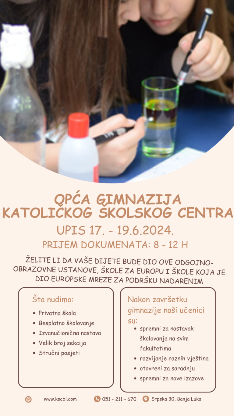 UPIS U 1.RAZRED SREDNJE ŠKOLE