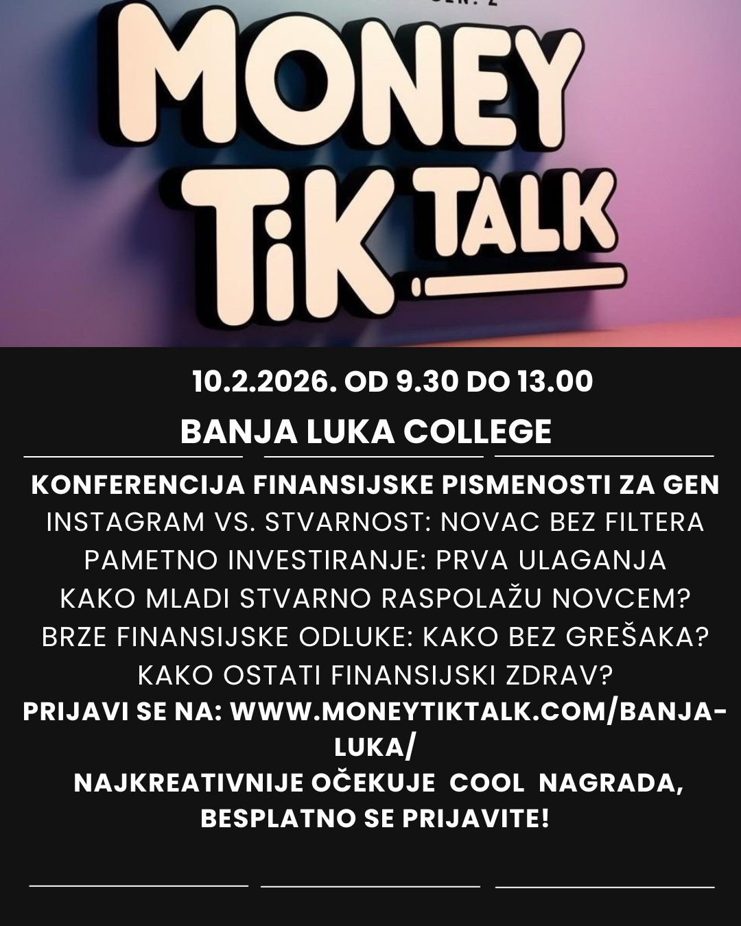 Money Tik Talk – finansijska pismenost za generaciju Z